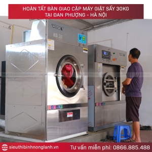 Bàn Giao Cặp Máy Giặt Sấy Công Nghiệp Wasky 30kg Cho Tiệm Giặt Là Thụ Hằng Tại Đan Phượng, Hà Nội