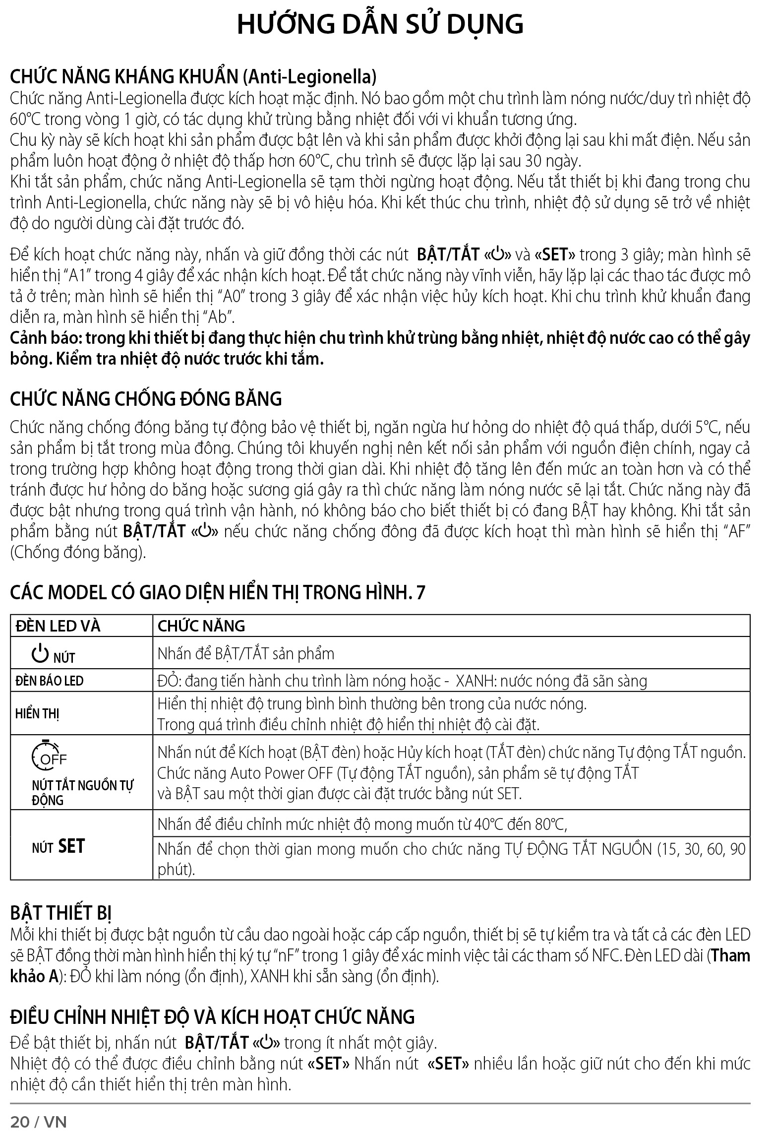Hướng dẫn sử dụng bình nóng lạnh ariston 1