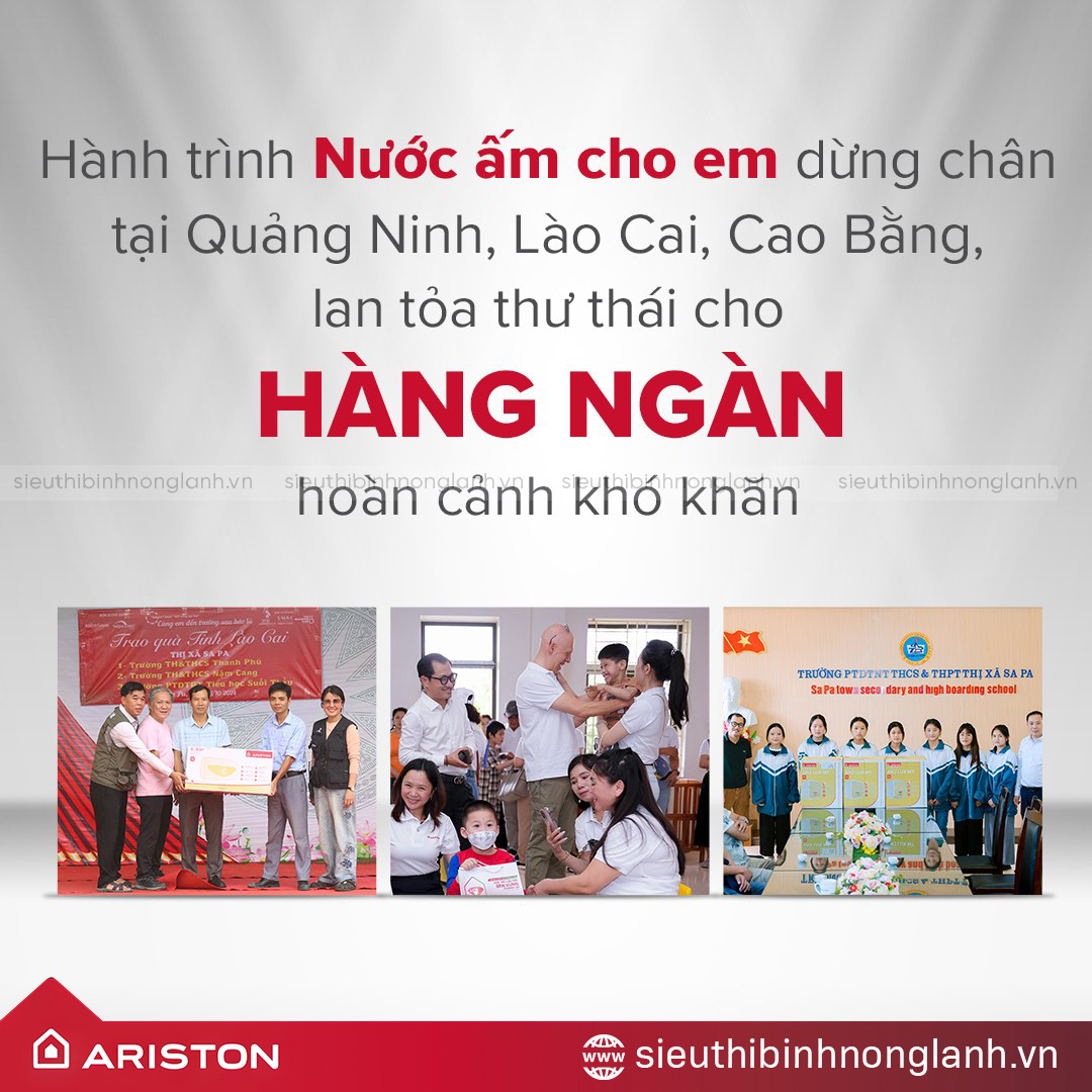 Hành trình nước ấm cho em của Ariston với vô vàn điều ý nghĩa