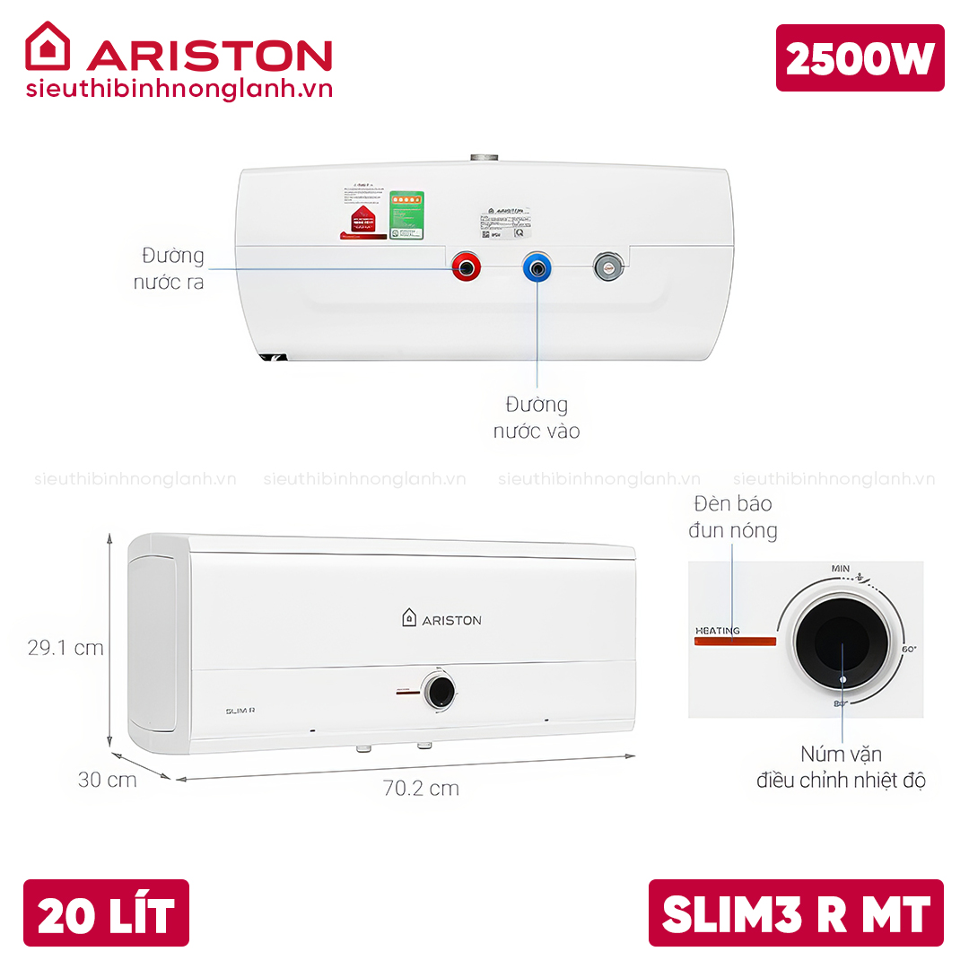 Thiết Kế Thanh Mảnh, Tinh Tế – Nâng Tầm Không Gian Phòng Tắm của Ariston SLIM3 20 R MT
