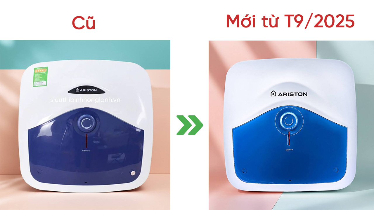 Ariston cập nhật diện mạo mới cho mã bình nóng lạnh Ariston 30 lít BLU 30R 2.5 FE