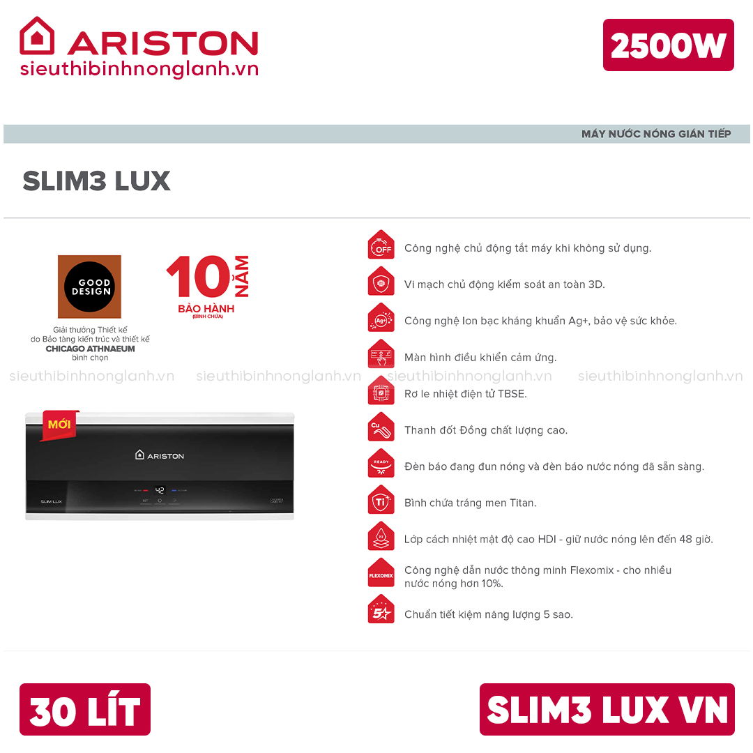 Ariston SLIM3 LUX 30 Lít