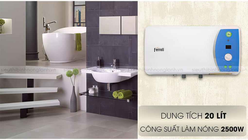 Dung tích 30 lít của bình ferroli verdi ae phù hợp gia đình 2 - 3 thành viên