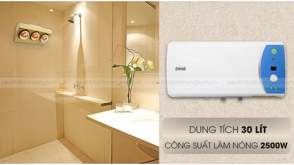 Dung tích 30 lít của bình ferroli verdi ae phù hợp gia đình 3 - 5 thành viên