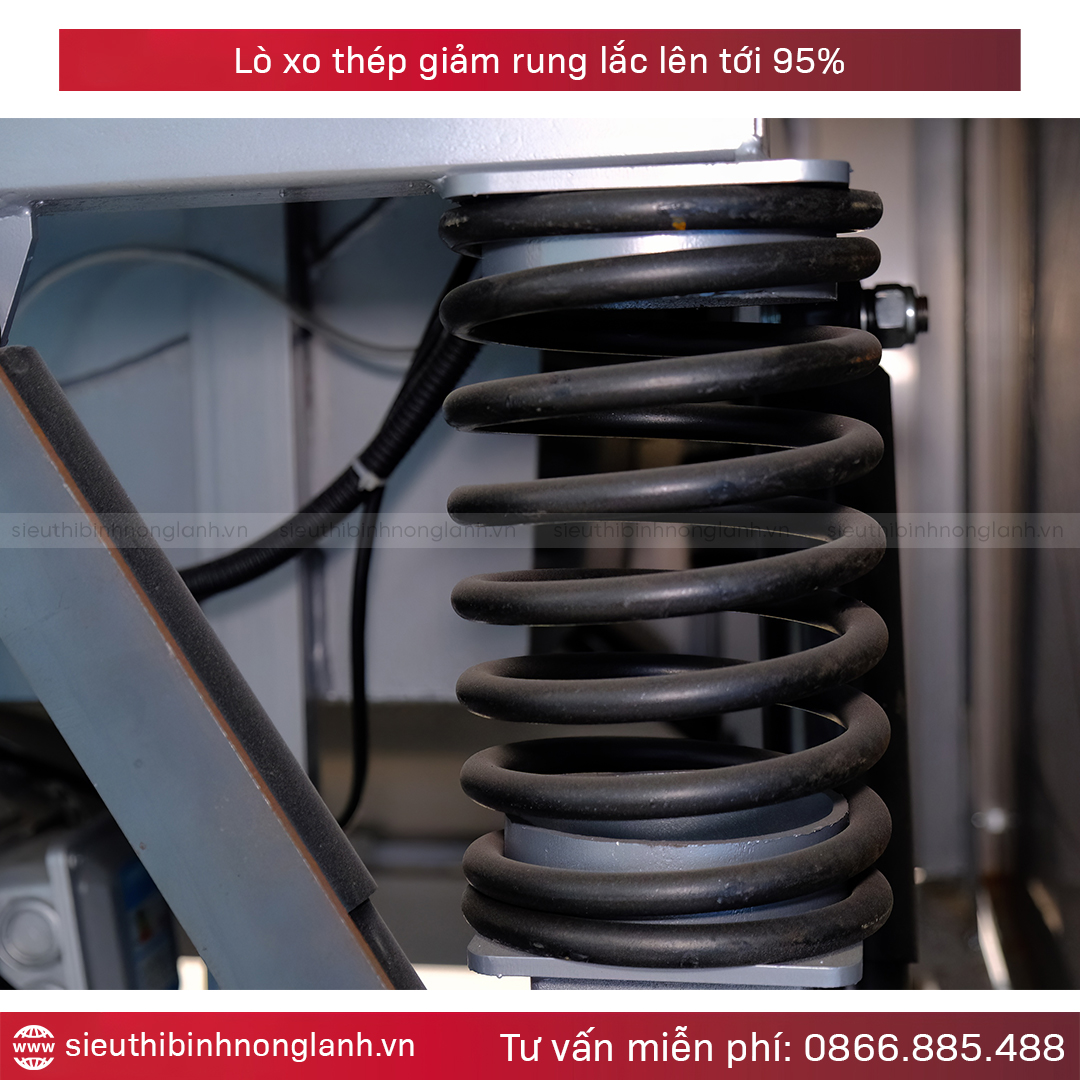 lò xo giảm chấn giảm rung lắc giúp vận hành máy giặt êm ái