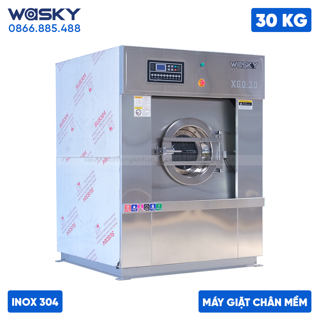 Máy giặt công nghiệp WASKY 30KG CHÂN MỀM