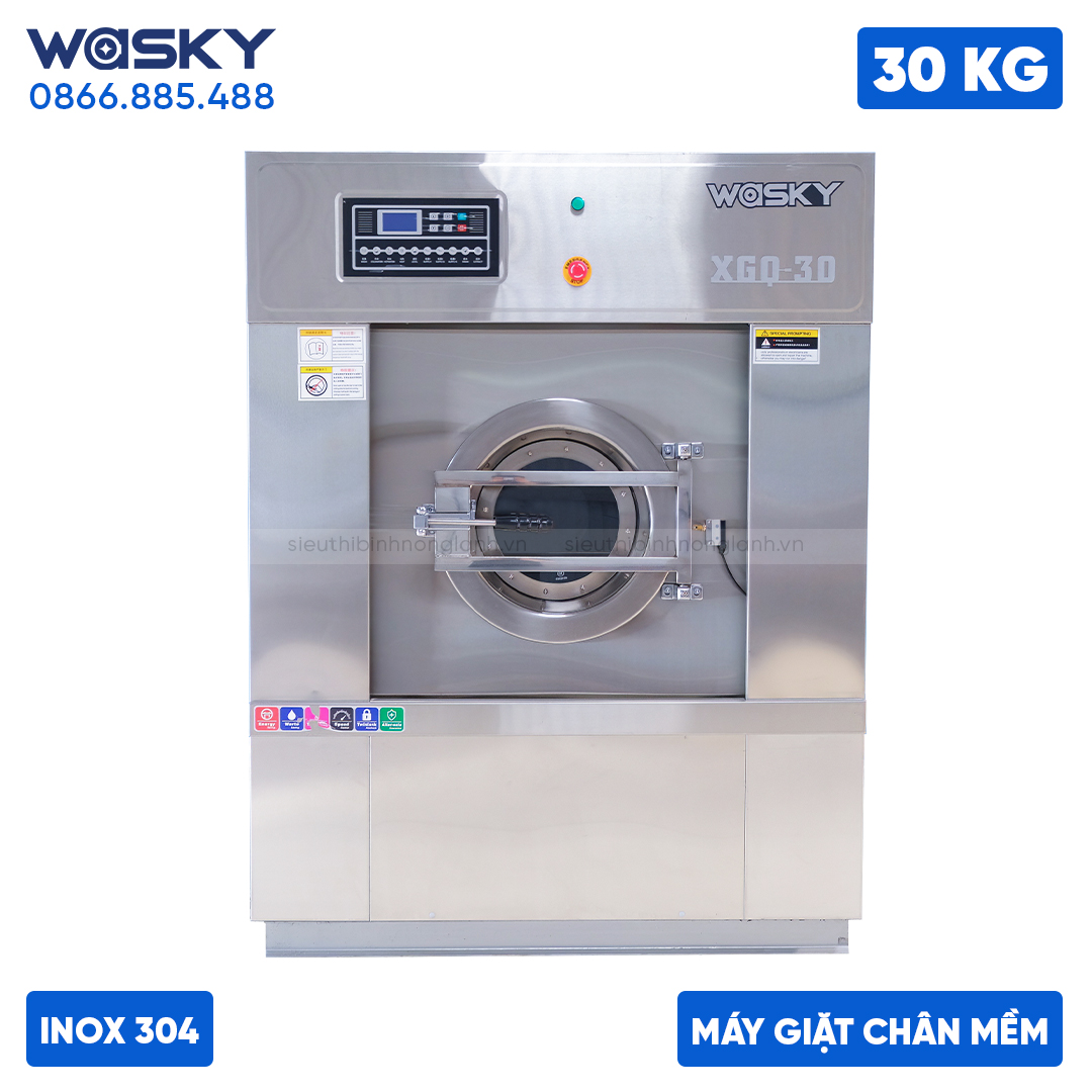 Máy giặt công nghiệp WASKY 30KG CHÂN MỀM