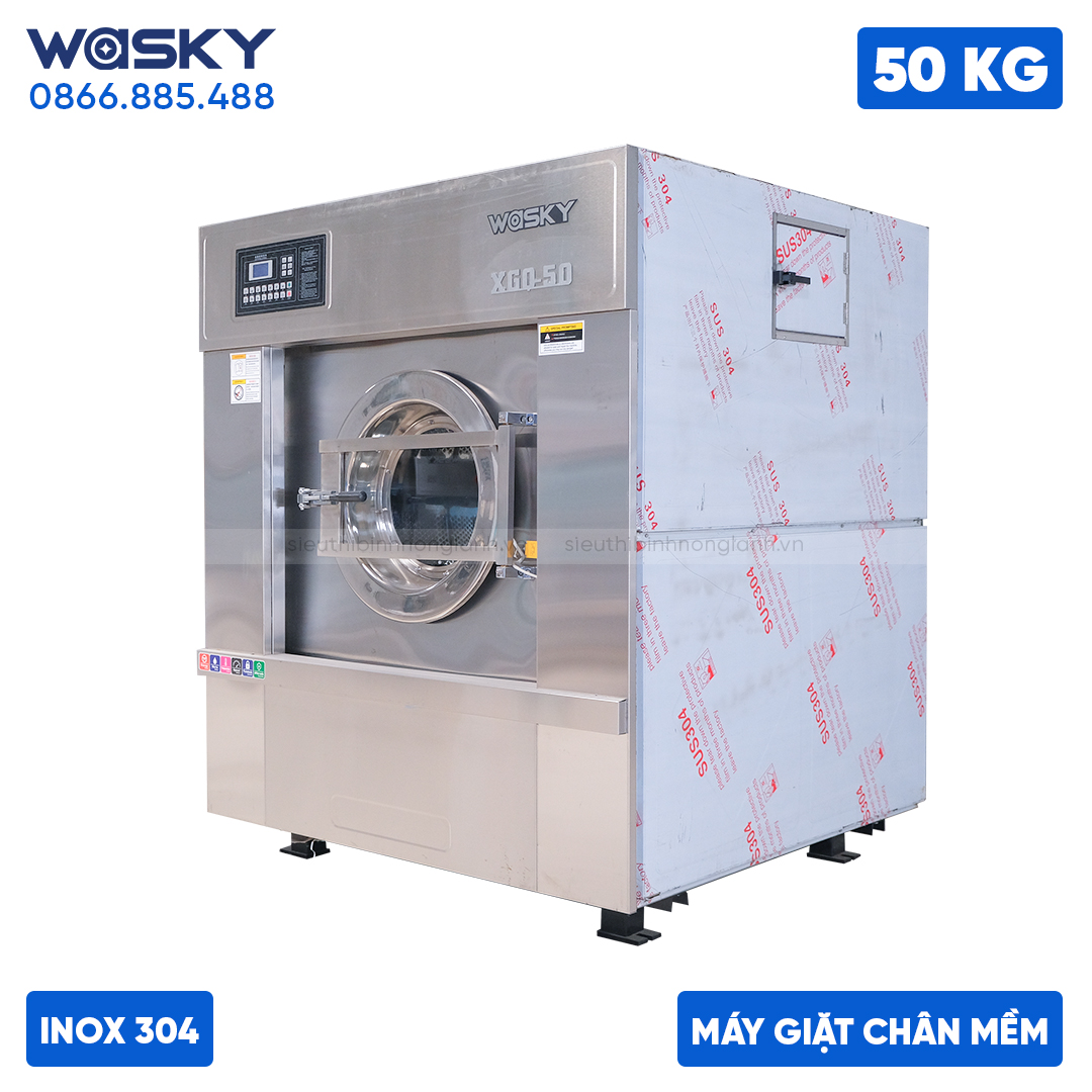 Máy giặt công nghiệp WASKY 50KG CHÂN MỀM