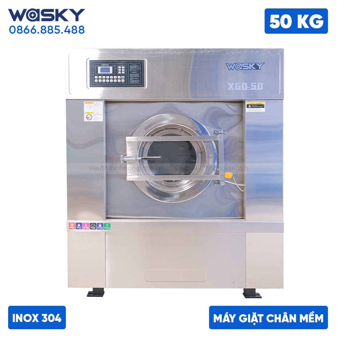 Máy giặt công nghiệp WASKY 50KG CHÂN MỀM